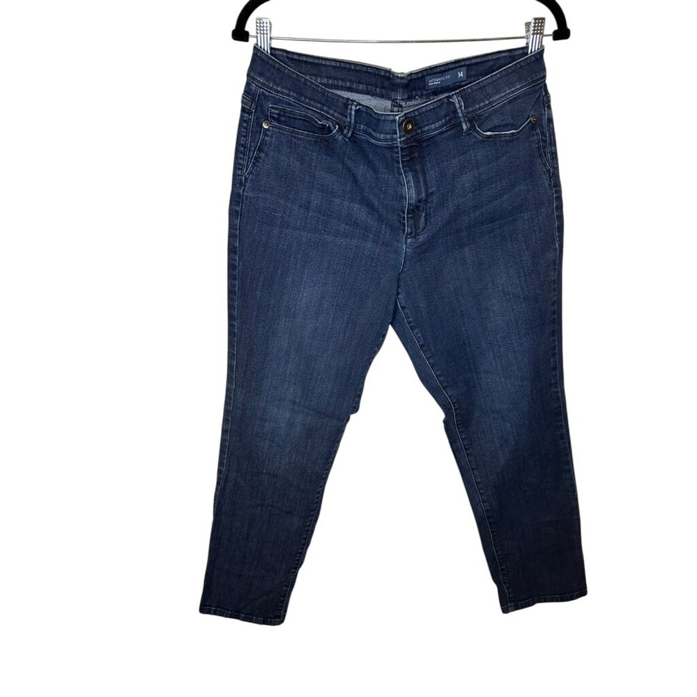 Authentic Fit Slim Ankle Jeans Women's Size 14‎ Dark Wash Denim Casual